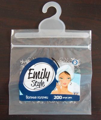 Kulak Pamuğu Askı / Renkli Baskı ile Kilit Plastik Çanta Zip