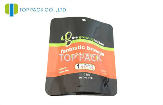 1.7oz μαύρες Resealable σακούλες στάσεων επάνω, συσκευασία σακουλών μαξιλαριών 100 μικρού με την τρύπα