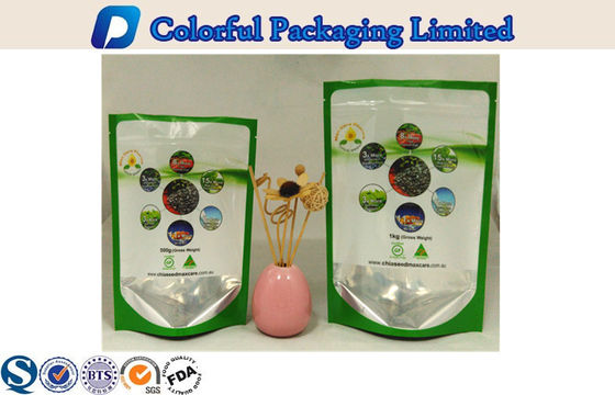 500g / 1kg Aluminum Foil Ziplock Plastic Stand Up Pouch / Seeds Packaging Bags