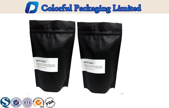 Dried Food Packing Custom Printing Stand Up Pouch With Zipper Matte Black Pouch Laminated