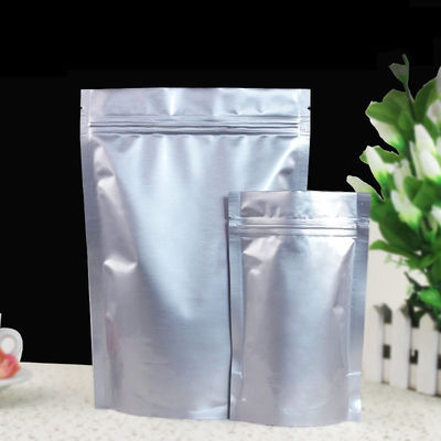 Hermétique tenez la poche d'aluminium empaquetant le sac argenté vertical de papier d'aluminium avec le zip-lock et le bec