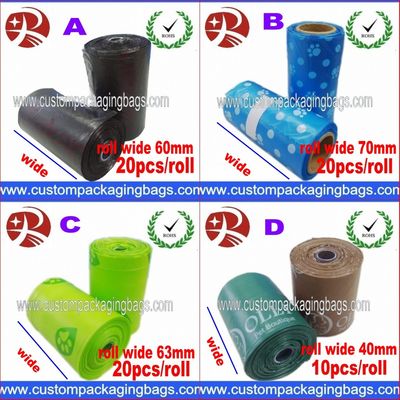 Sac en plastique jetable fait sur commande de dunette de chien avec LDPE + OXO biodégradable