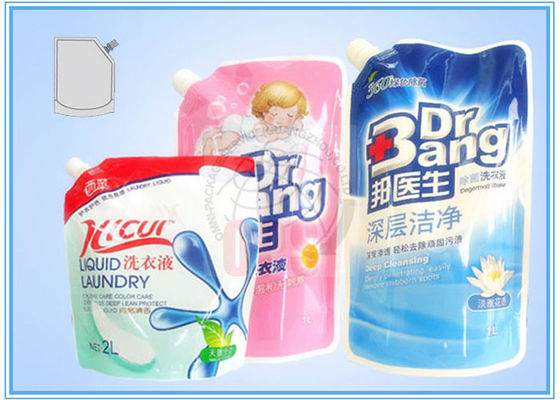 Colorful Stand Up Pouch , custom side spout Detergent Plastic Bags