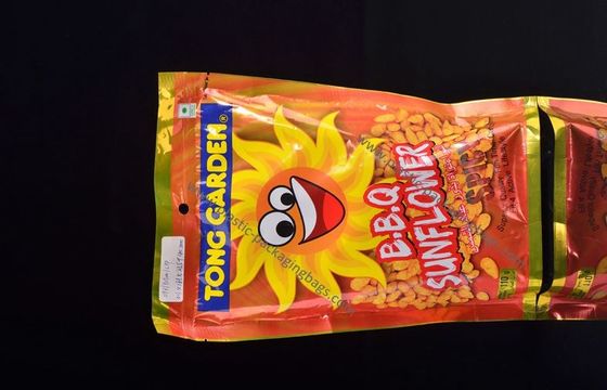 Metallized Stand Up Pouches Yellow For Candy / Chips Packaging