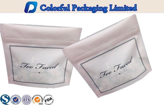 custom Matte Pink zipper Plastic Stand Up Pouch For Pet Food , Seafood