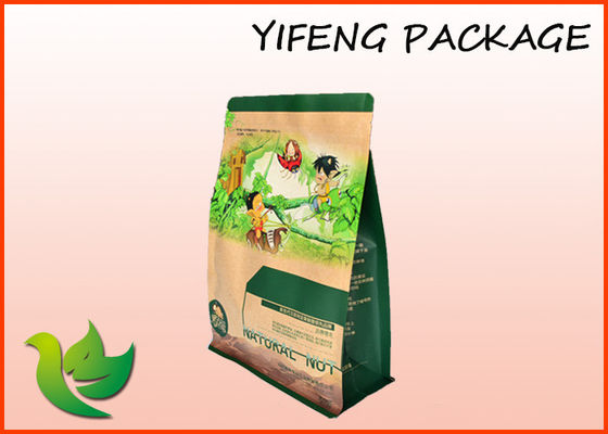 Stand Up Snack Bawah Pouch datar Packing recycable Plastik Quad Seal Bag