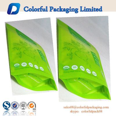 Green Macha Plastic stand up zipper pouch bags / Tea Zipper Pouch