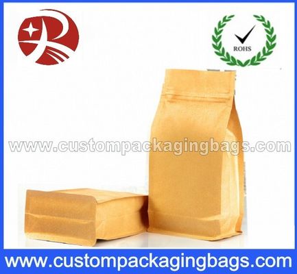Sacos de empacotamento do café superior do papel de embalagem do zíper com parte inferior quadrada