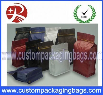 Persegi Bawah Aluminium Foil Plastic Coffee Bean Bag Packing Dengan ziplock