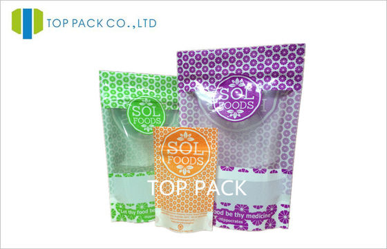 Plastic Resealable Stand Up Food Pouches packaging For Candy