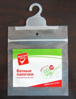 Kulak Pamuğu Askı / Renkli Baskı ile Kilit Plastik Çanta Zip