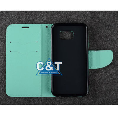 Случай галактики S6 Samsung сальто бумажника кожи PU с стойкой гнезд для платы