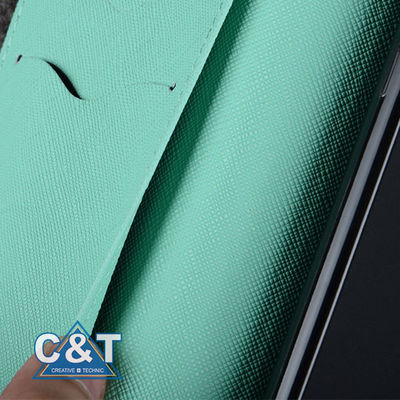 Случай галактики S6 Samsung сальто бумажника кожи PU с стойкой гнезд для платы