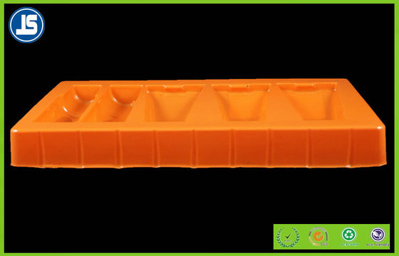 Turuncu dikdörtgen PVC plastik kozmetik tepsiler Blister kart paketleme