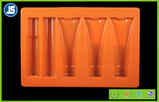 Turuncu dikdörtgen PVC plastik kozmetik tepsiler Blister kart paketleme