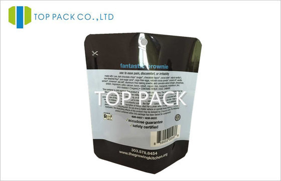 1.7oz μαύρες Resealable σακούλες στάσεων επάνω, συσκευασία σακουλών μαξιλαριών 100 μικρού με την τρύπα