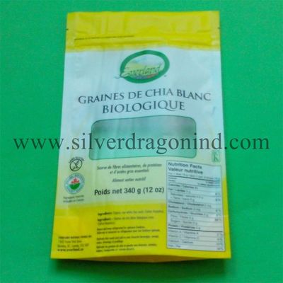 Laminated stand up pouch with zipper for food packing