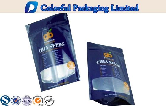 Aluminum Foil Linded Resealable Stand Up Pouch Food Grade With Zipper Top / Window