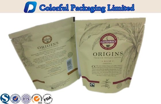 MOPP / PET / PE Resealable Plastic Stand up Pouch for coffee , tea , dry food