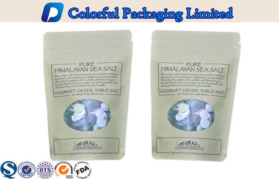 Cookies Aluminum Foil Kraft Paper stand up zipper pouch bags with Window