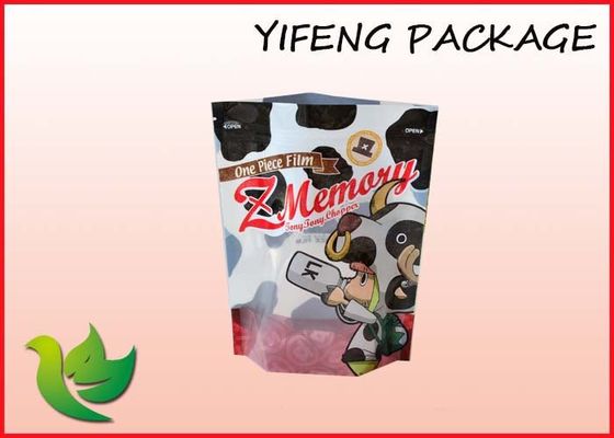 Food Packaging Plastic Stand Up Pouches With Clear Window