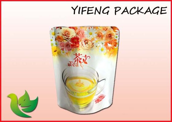 Bottom Gusset Plastic Stand Up Pouch With Zipper Tear Notch