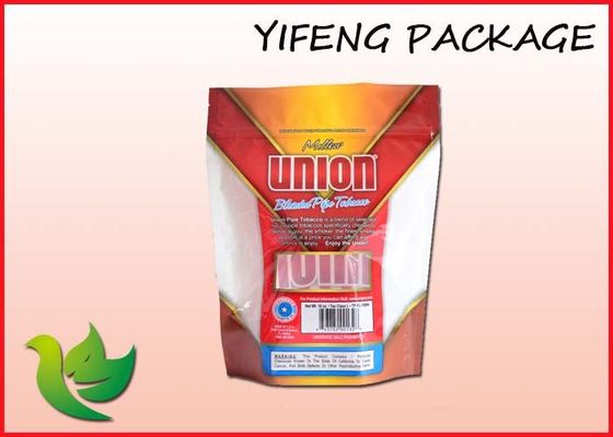 Clear Window Plastic Stand Up Pouch With Zipper For Tobacco Packaing