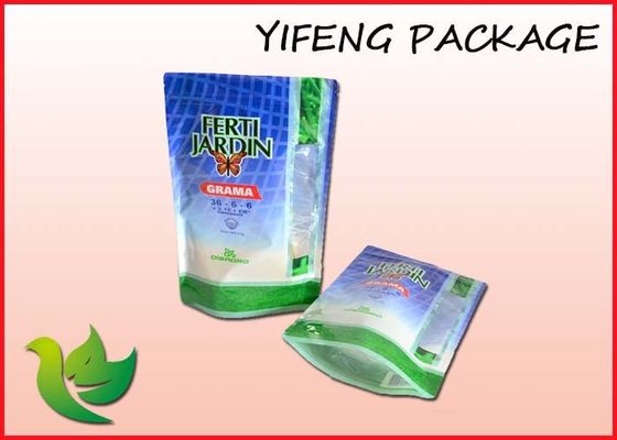 Il fertilizzante chimico di plastica sta sui sacchetti con la serratura dello zip su misura stampata