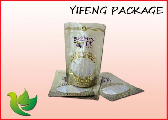 PET / PE Zippered Stand Up Pouch Packaging Bag For Solt 3 Layer Oil Proof