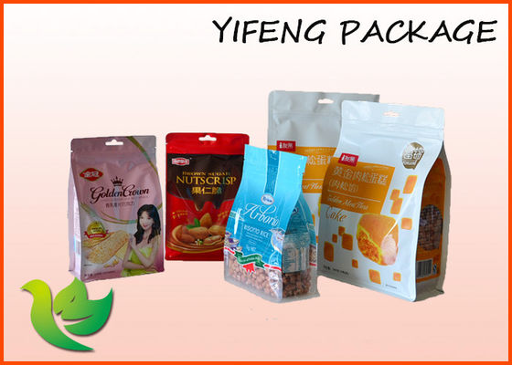 Stand Up Snack Bawah Pouch datar Packing recycable Plastik Quad Seal Bag