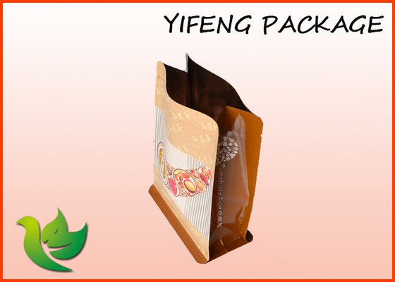 Stand Up Snack Bawah Pouch datar Packing recycable Plastik Quad Seal Bag