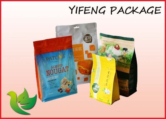 Изготовленный на заказ бортовой мешок плоского дна Gusset с застежкой -молнией для упаковки еды