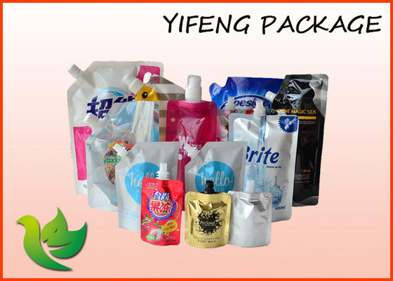 Stand Up Aluminium Foil Spout Pouch Dengan Percetakan Colorful Untuk Juice