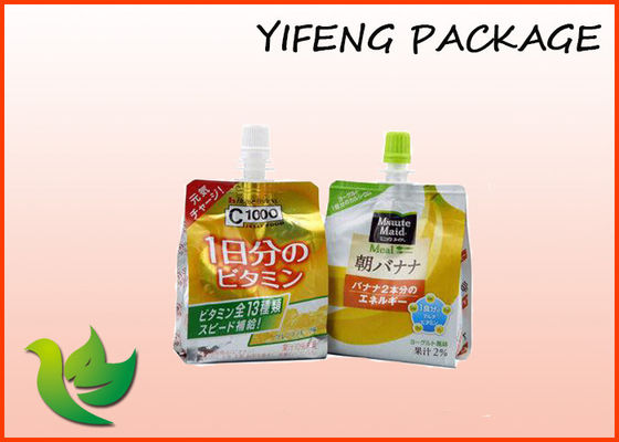 Flat Bottom Stand Up Spout Pouch With 4 Sides Sealed For Liquid Packaing