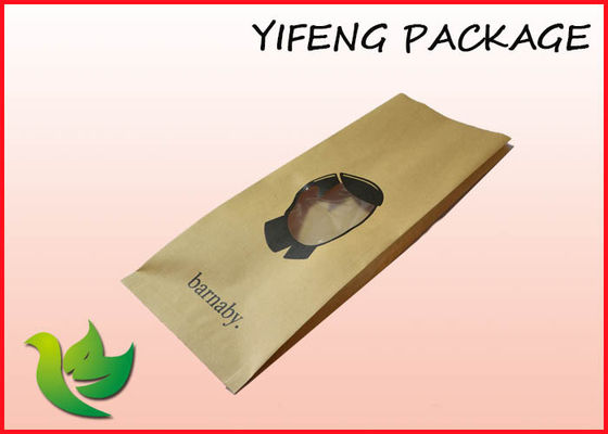 Side Gusset Coffee Packaging Bags Block Bottom Kraft Paper Pouch Matt / Gloss