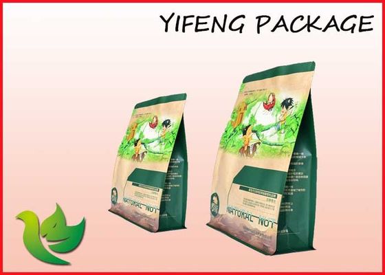 Flat Bottom Zip Lock Plastic Bags Food Grade Side Gusset Pouch For Snacks