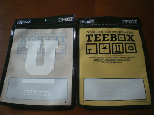 PA/ PE Custom Printed Zip Lock Pouch Underwear Packaging Bags with Hang Hole