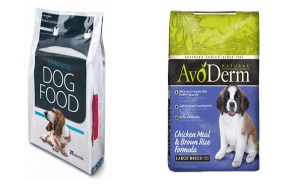 Bottom Gusset Stand Up Pet Food Plastic Packaging Bag with top resealable ziplock