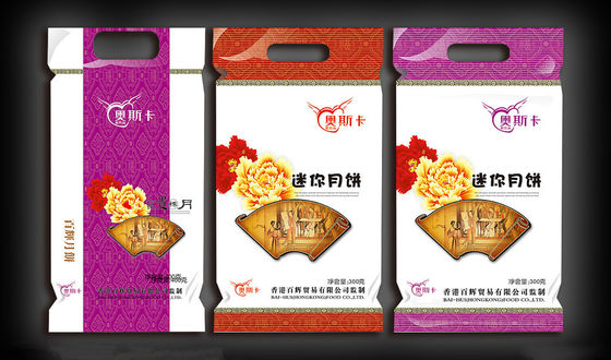 Printed Die Cut Handle Food Pouch Packaging Bag With Tear Line