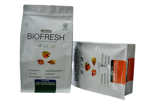 Flat Bottom Plastic Food Packaging Bags , Side Gusset Stand Pouch