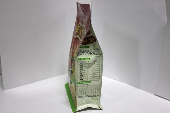 Unique Food Packaging Flat Bottom Pouch for Cocoa , Cookies , Powder Mixes