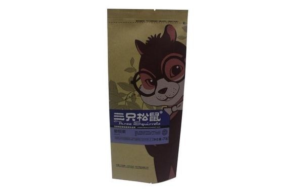 Quad Seal Bags Foil Stand Up Pouches / Custom Coffee Packaging Bags