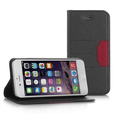 Black Luxury Flat Leather Flip Stand Wallet Case Cover For Apple iPhone 6 4.7"