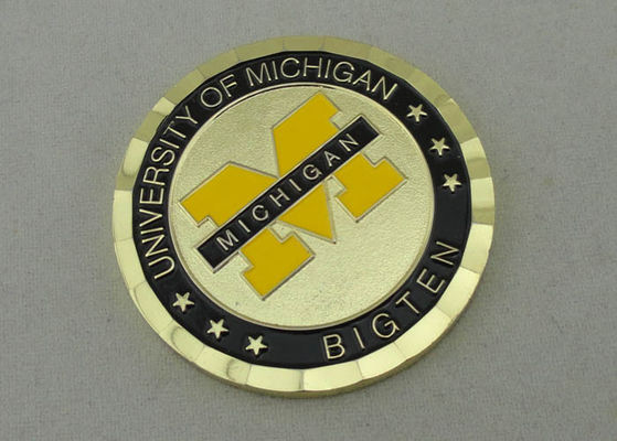University of Michigan 2.0 Inch Personalized Coins With Brass Material And PVC Pouch Bag