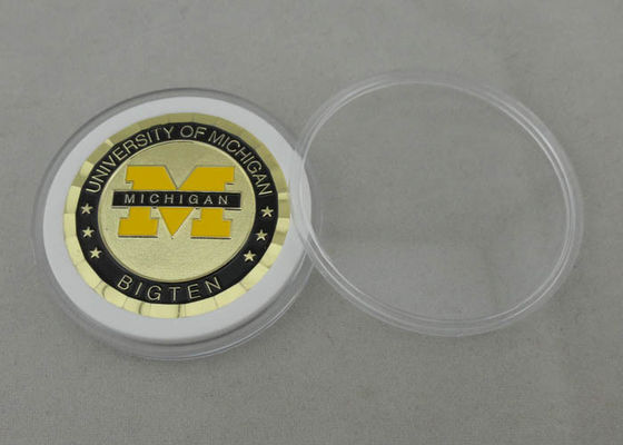 University of Michigan 2.0 Inch Personalized Coins With Brass Material And PVC Pouch Bag